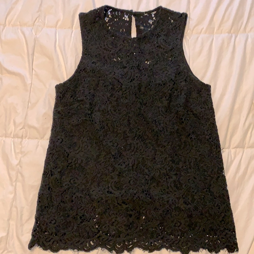 Lace Overlay Tank Top - Picture 1 of 4